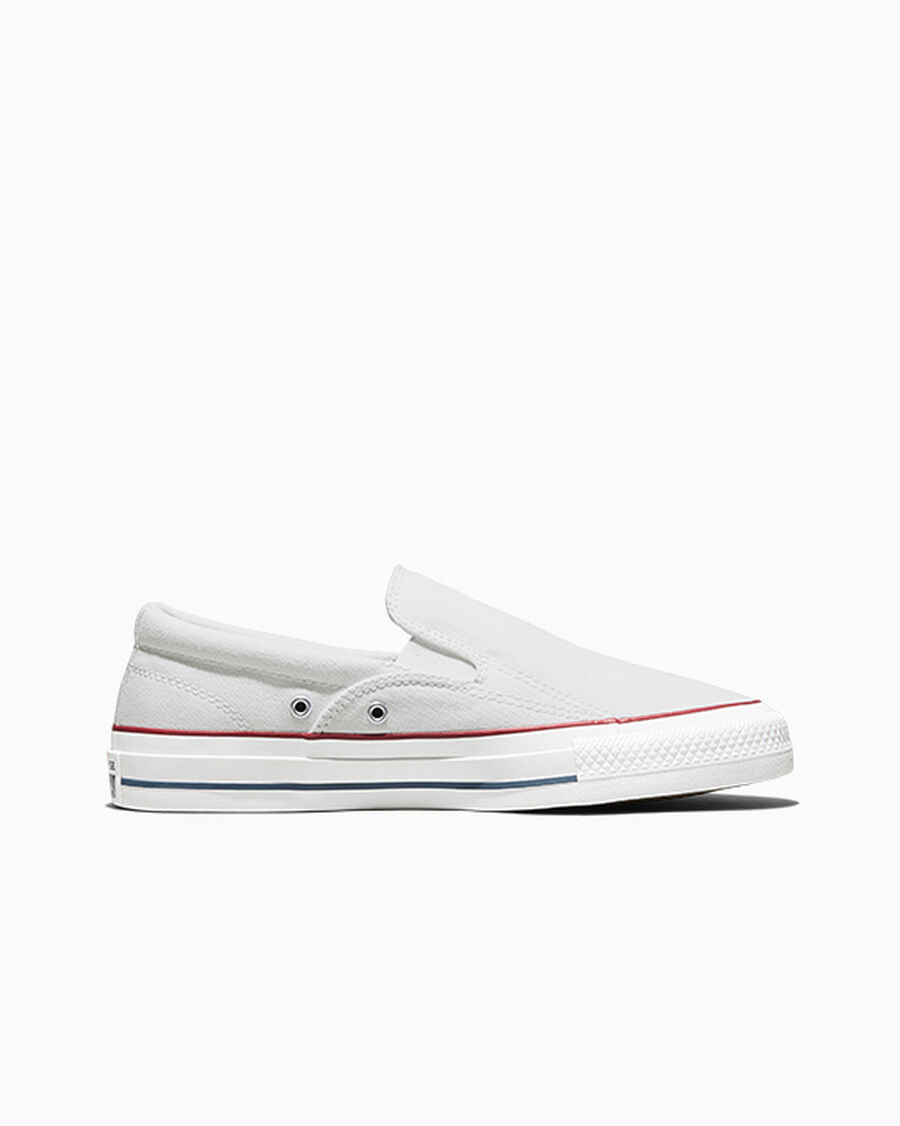 Canvas Slip-On Low-Top Sneaker - Black - White/Red/Blue