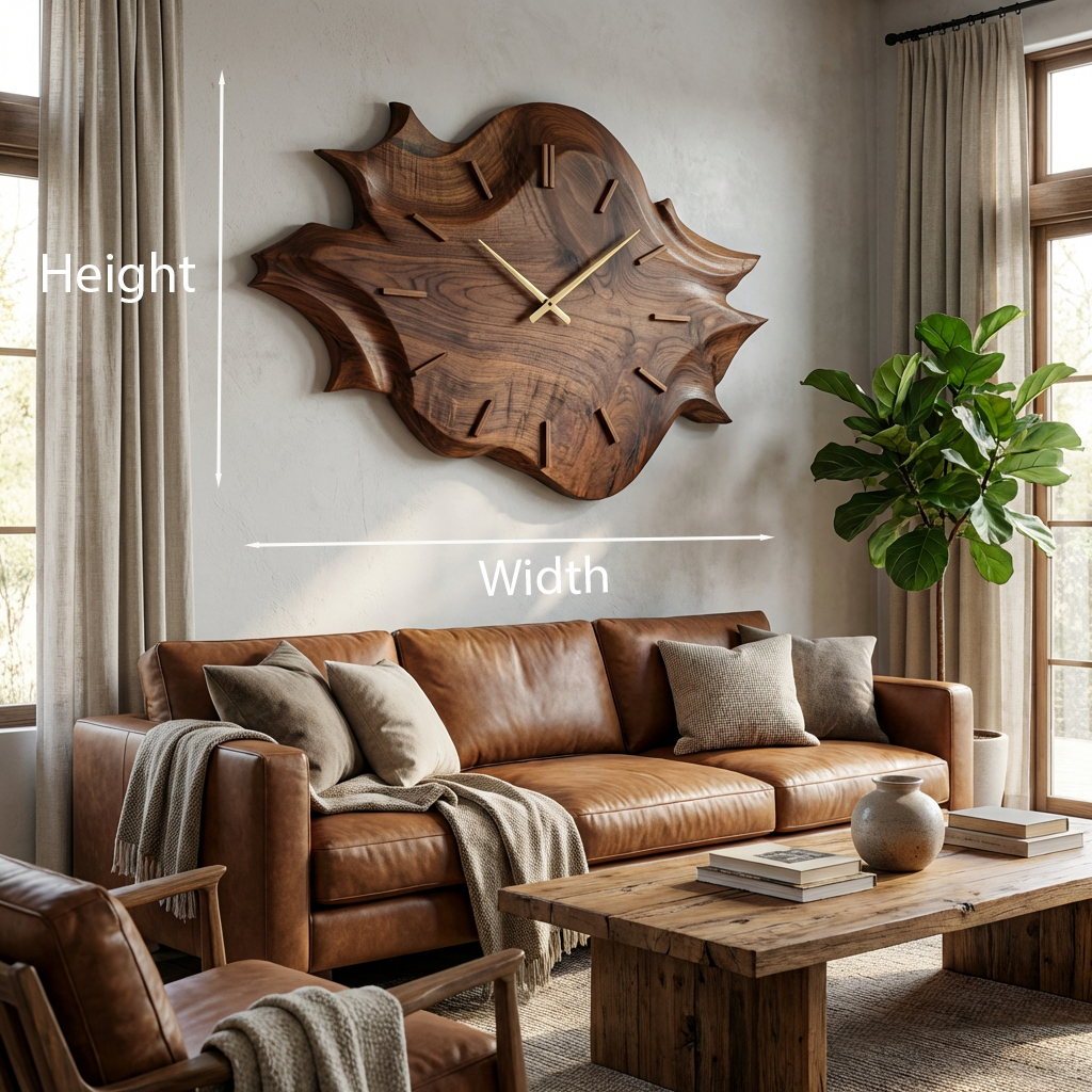 Artistic Wooden Wall Clock, Modern Abstract Carved Wood Clock - view 8