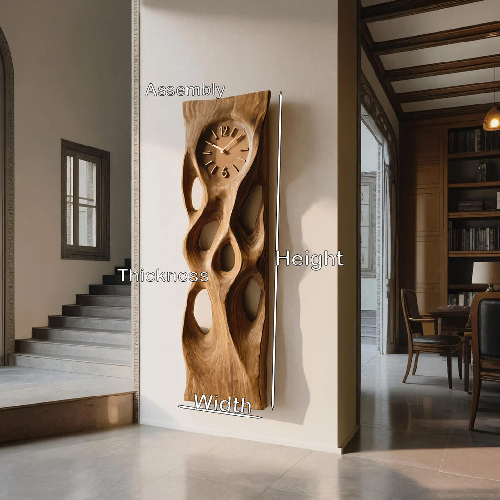 Modern Wooden Wall Clock Vertical Design for Living Room - view 7