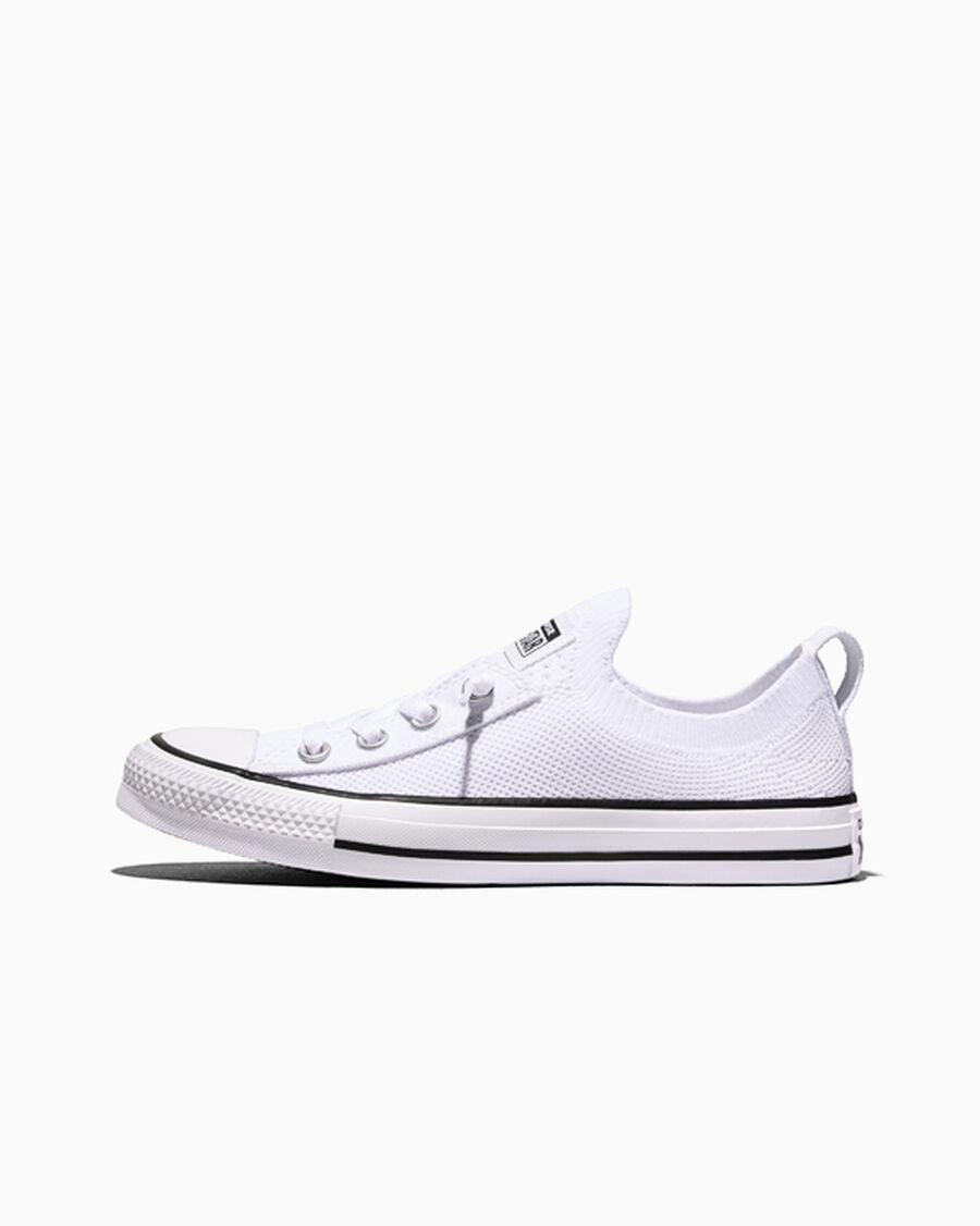 Women's Knit Slip-On Low-Top Sneaker - White/Black/White