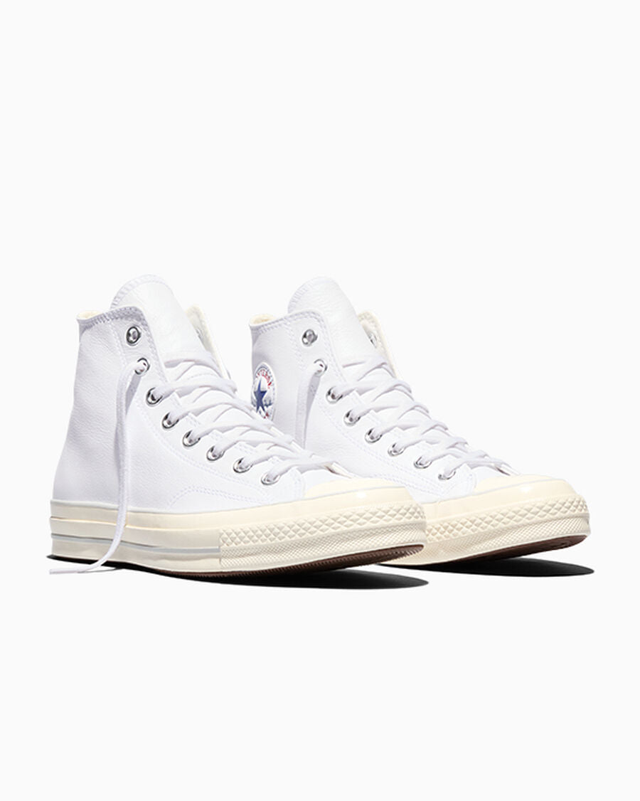 Leather High-Top Sneaker - Black - White/Fossilized/Egret