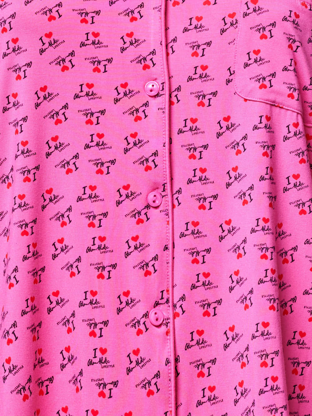Long Sleeve Pajama Set - Hot Pink