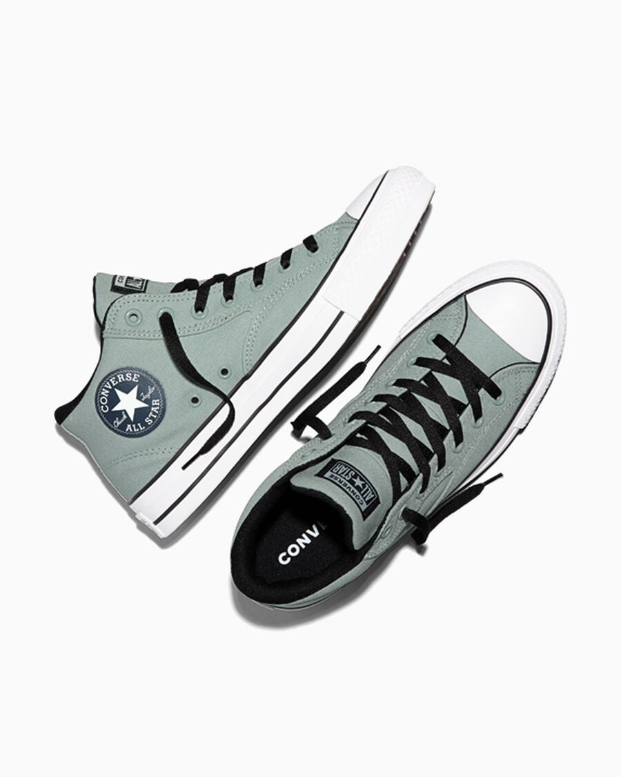 Canvas Mid-Top Sneaker - Pavemint/Black/White