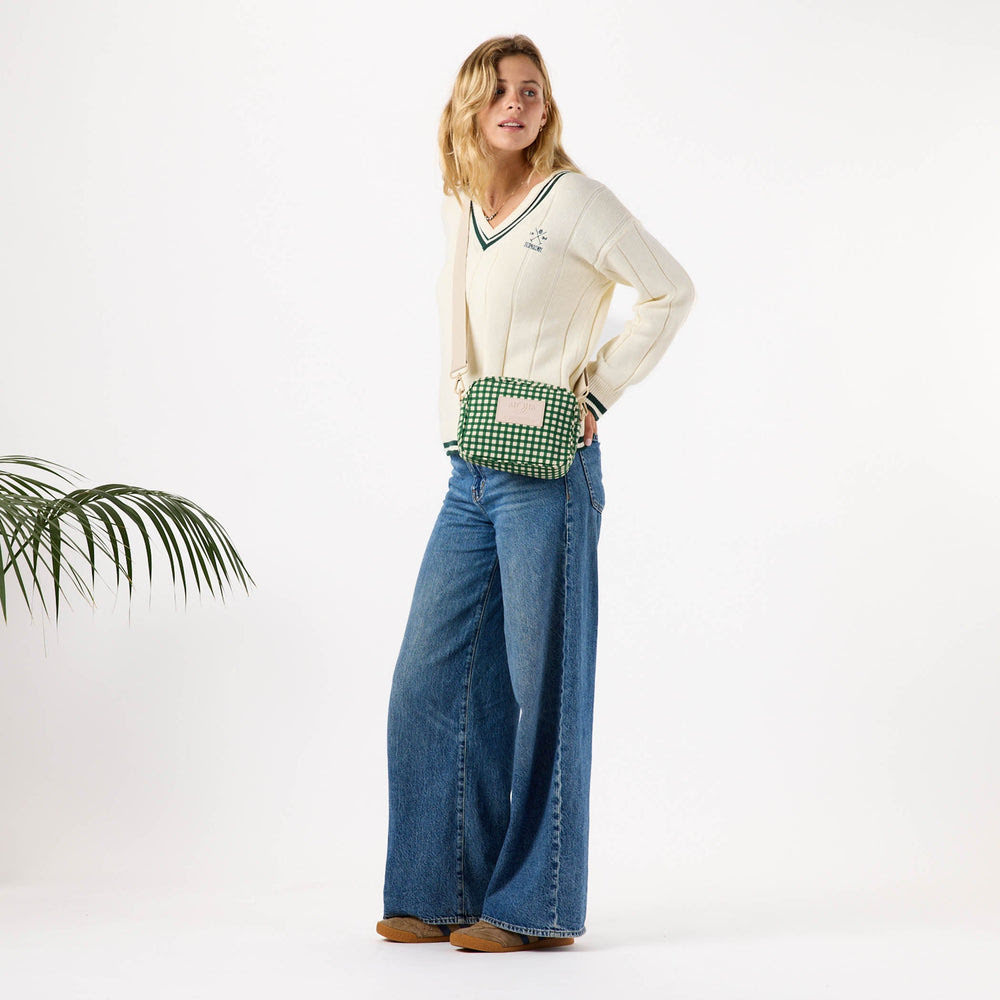Ripstop Nylon Crossbody Bag - Plaid