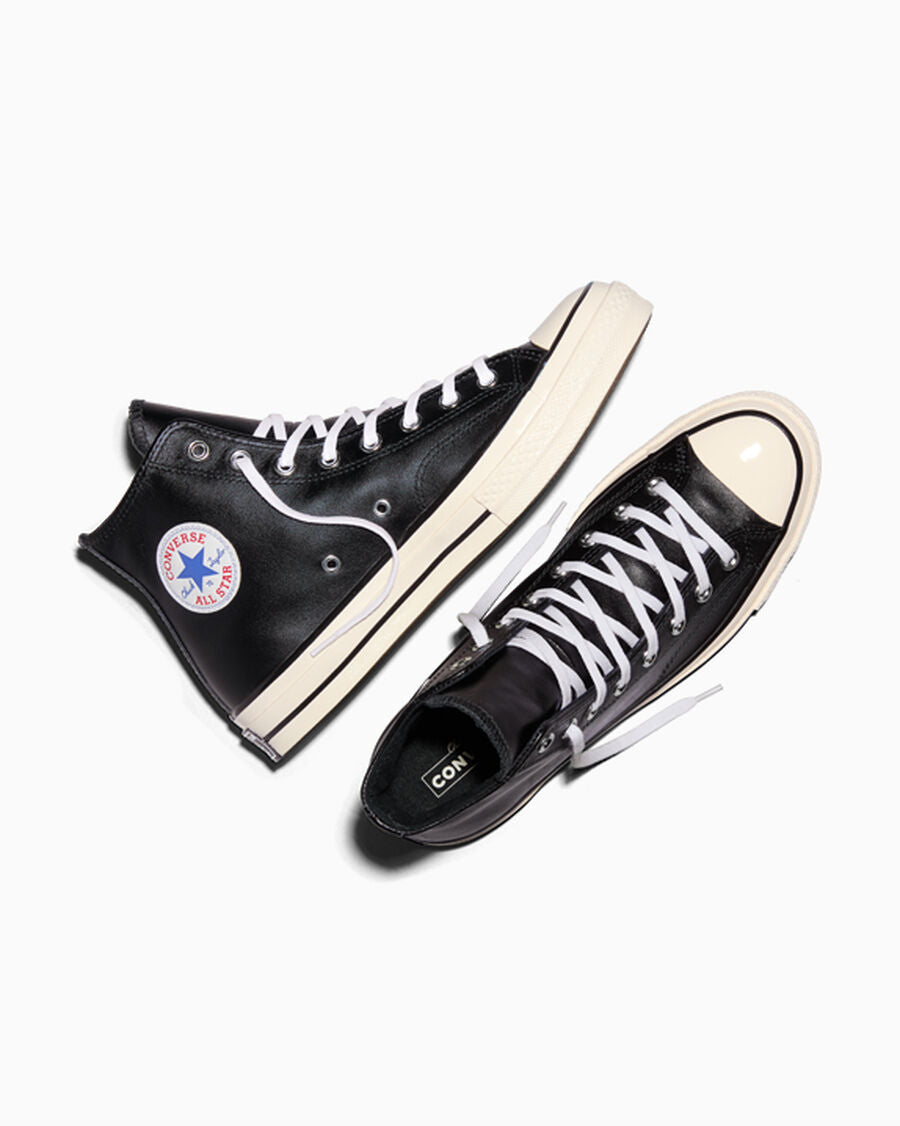 Leather High-Top Sneaker - Black - Black/White/Egret