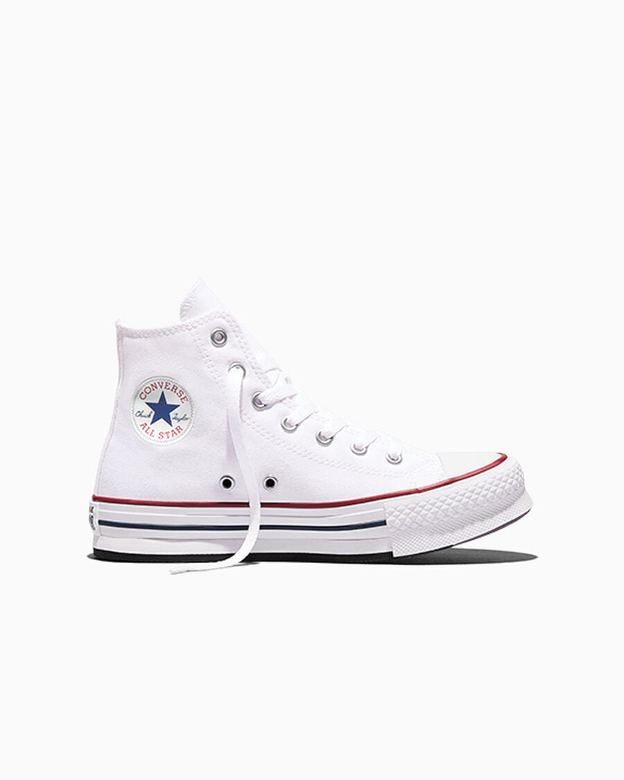 Kids Canvas Platform High Top Sneaker - Black - White/Garnet/Navy