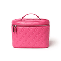 Large Vegan Leather Toiletry Bag - Hot Pink