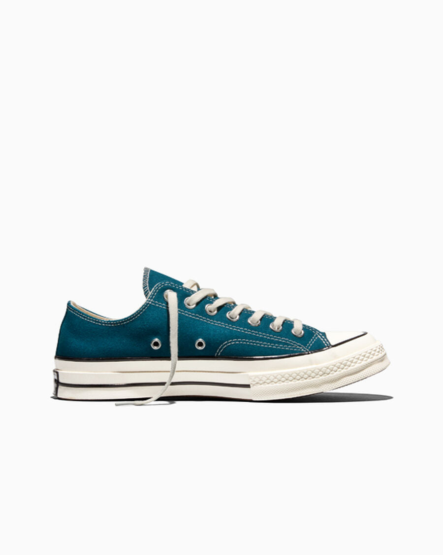 Heavyweight Canvas Low Top Sneaker - Black - Murky Waters Blue/Egret/Black