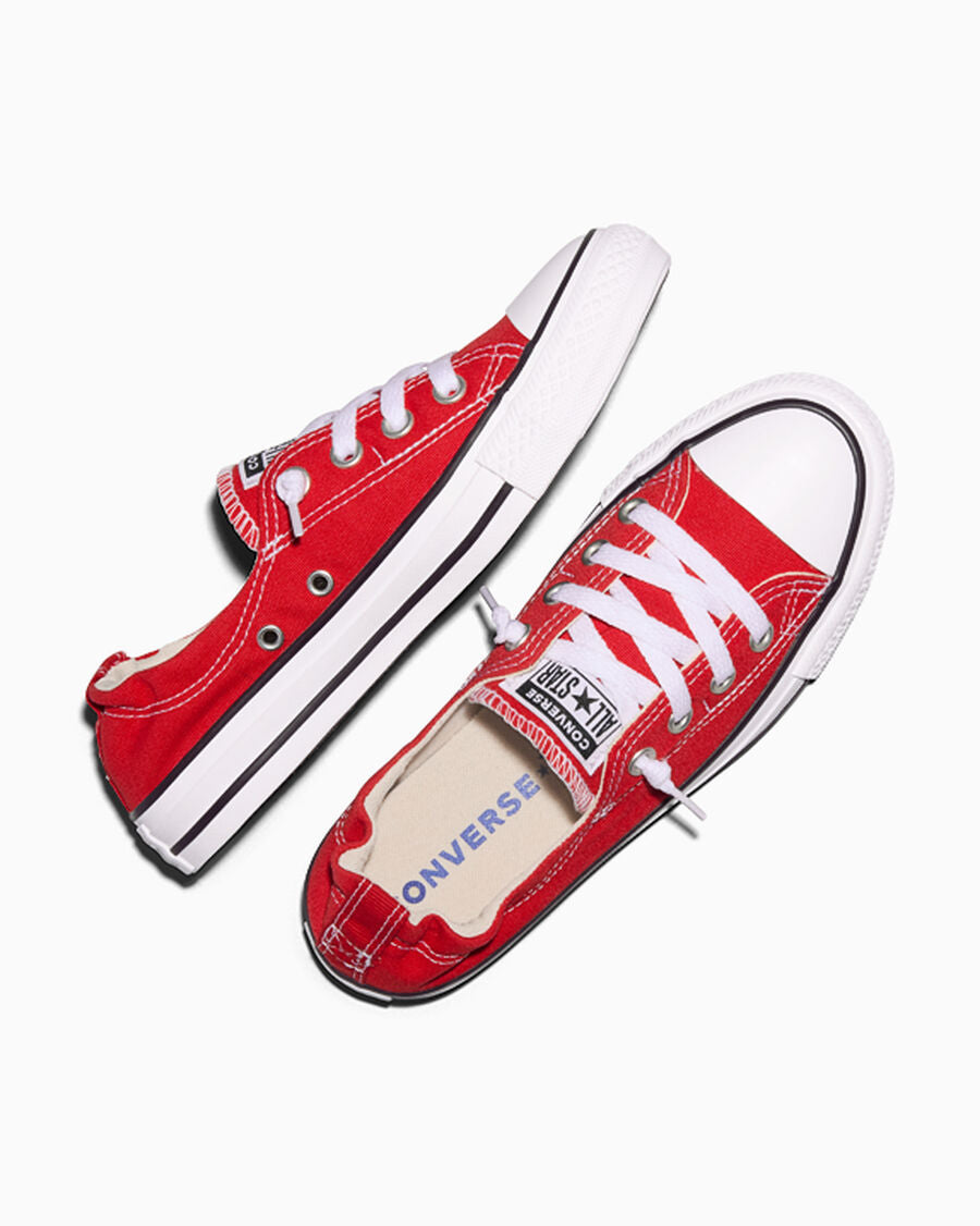 Canvas Slip-On Low Top Sneaker - Black - Varsity Red