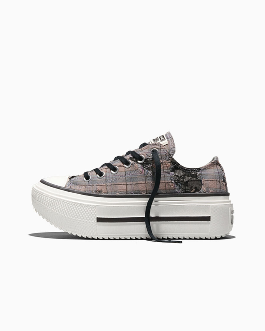 Plaid Lace Platform Low Top Sneaker