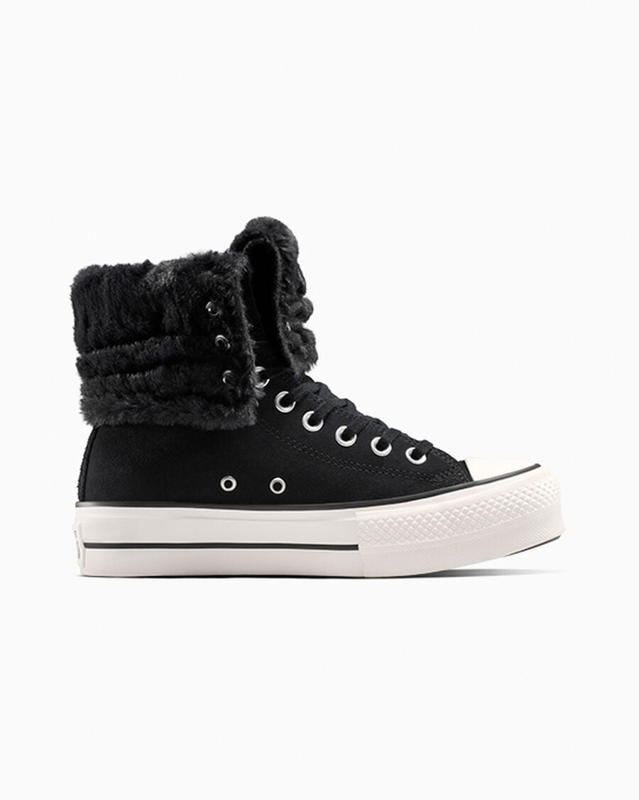Women's Platform Suede Fold-Over High-Top