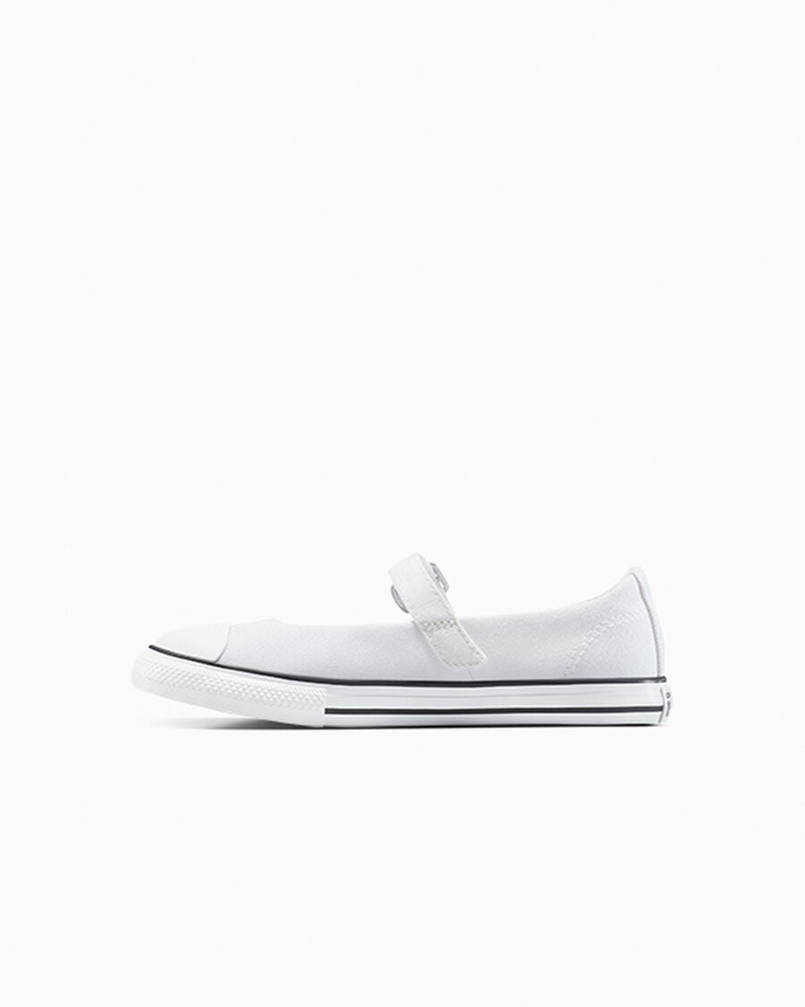 Canvas Mary Jane Sneaker - White/Black/White