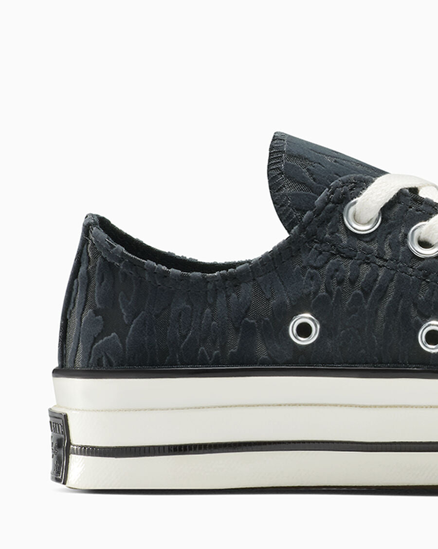 Satin Leopard Print Low Top Sneaker - Black/Total Eclipse/Egret