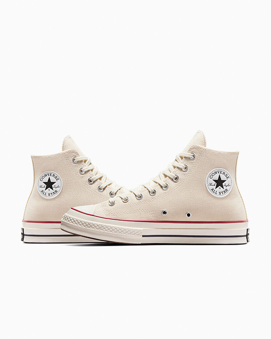 Heavyweight Canvas High Top Sneaker - Black - Parchment Brown/Garnet/Egret