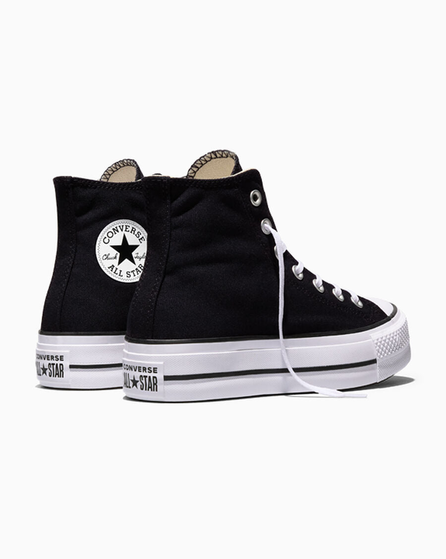 Canvas Platform High-Top Sneaker - Black/White/White