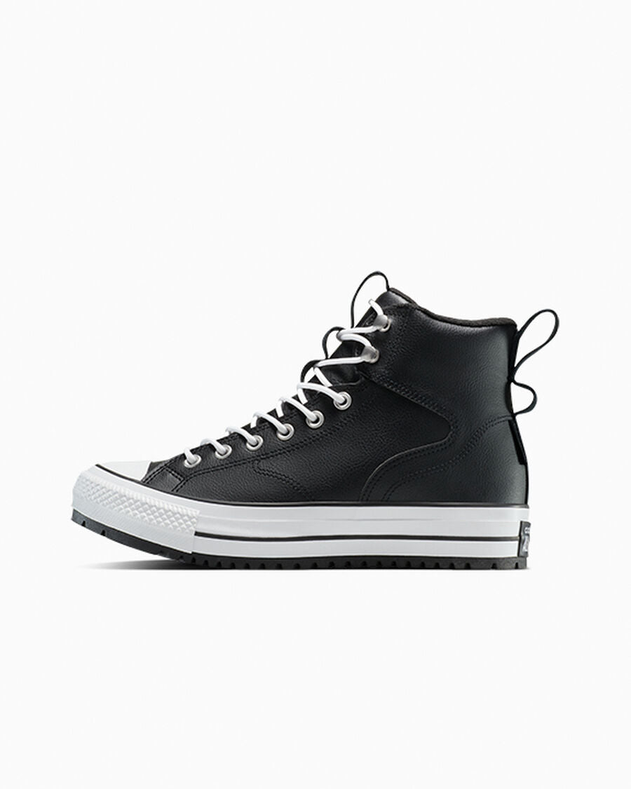 Water-Repellent High Top Hiker Boot - Black/Black/White