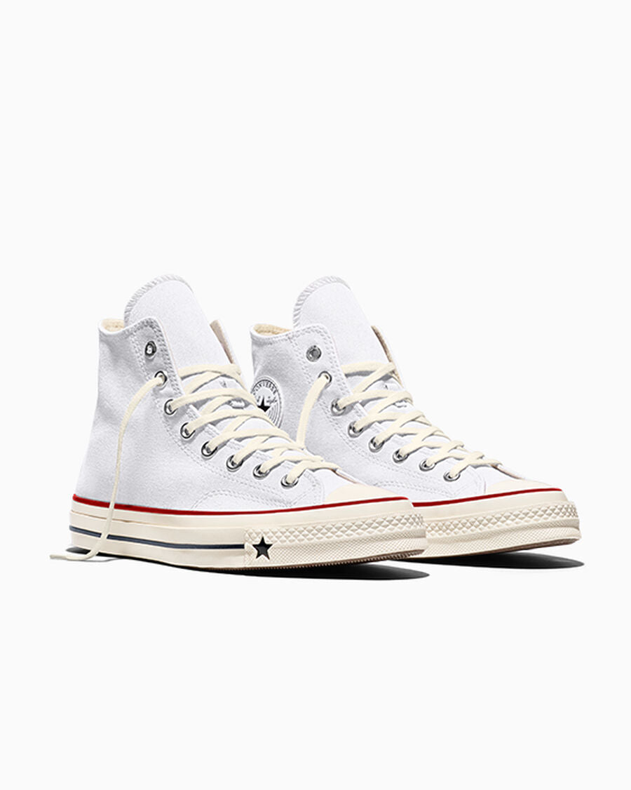 Unisex Heavyweight Canvas High-Top Sneaker - White/Garnet/Egret