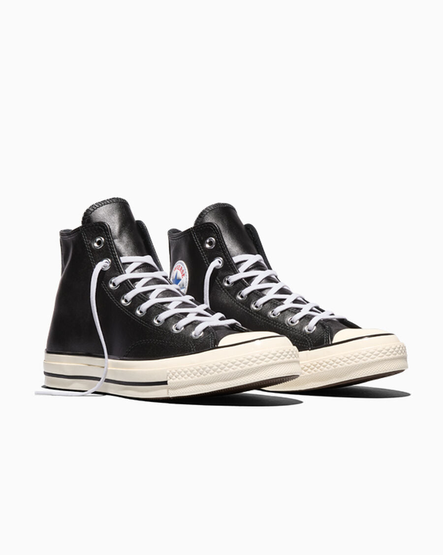 Leather High-Top Sneaker - Black - Black/White/Egret