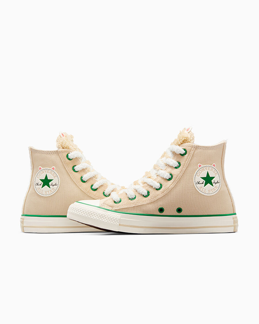 Faux Fur Animal Canvas High Top Sneaker