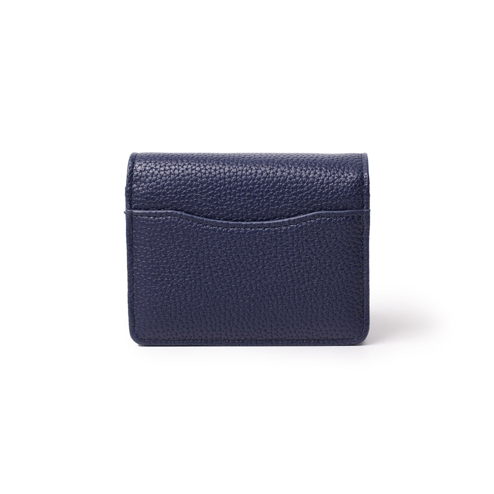 Mini Vegan Leather Wallet Crossbody - Navy