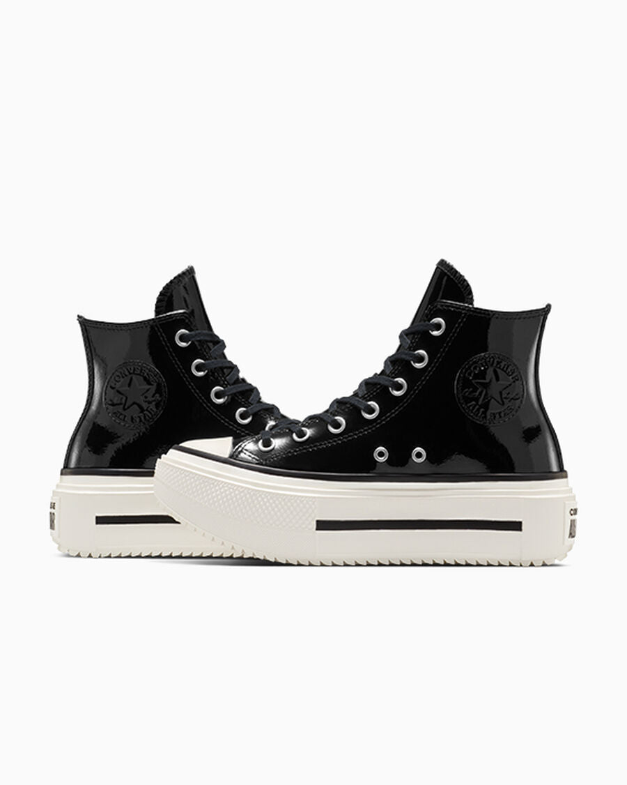 Unisex Patent Leather Platform High-Top