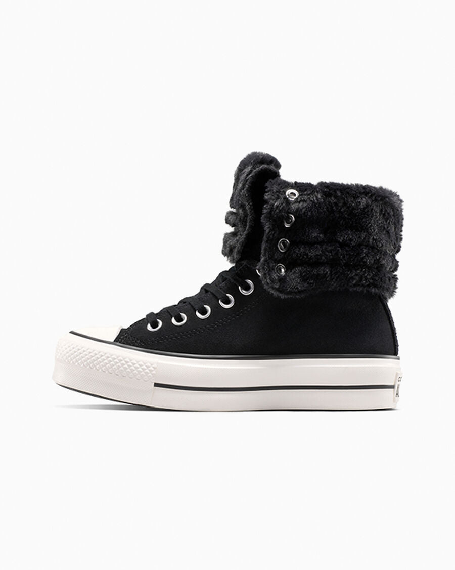 Women's Platform Suede Fold-Over High-Top