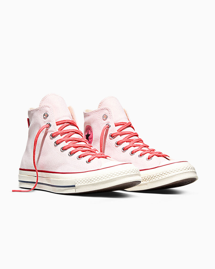 Unisex Colorblock Canvas High-Top Sneaker - Decade Pink/Cherry Balm/Egret
