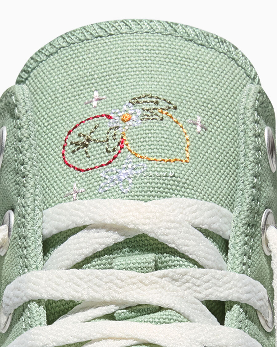 Canvas High Top Sneaker With Embroidery