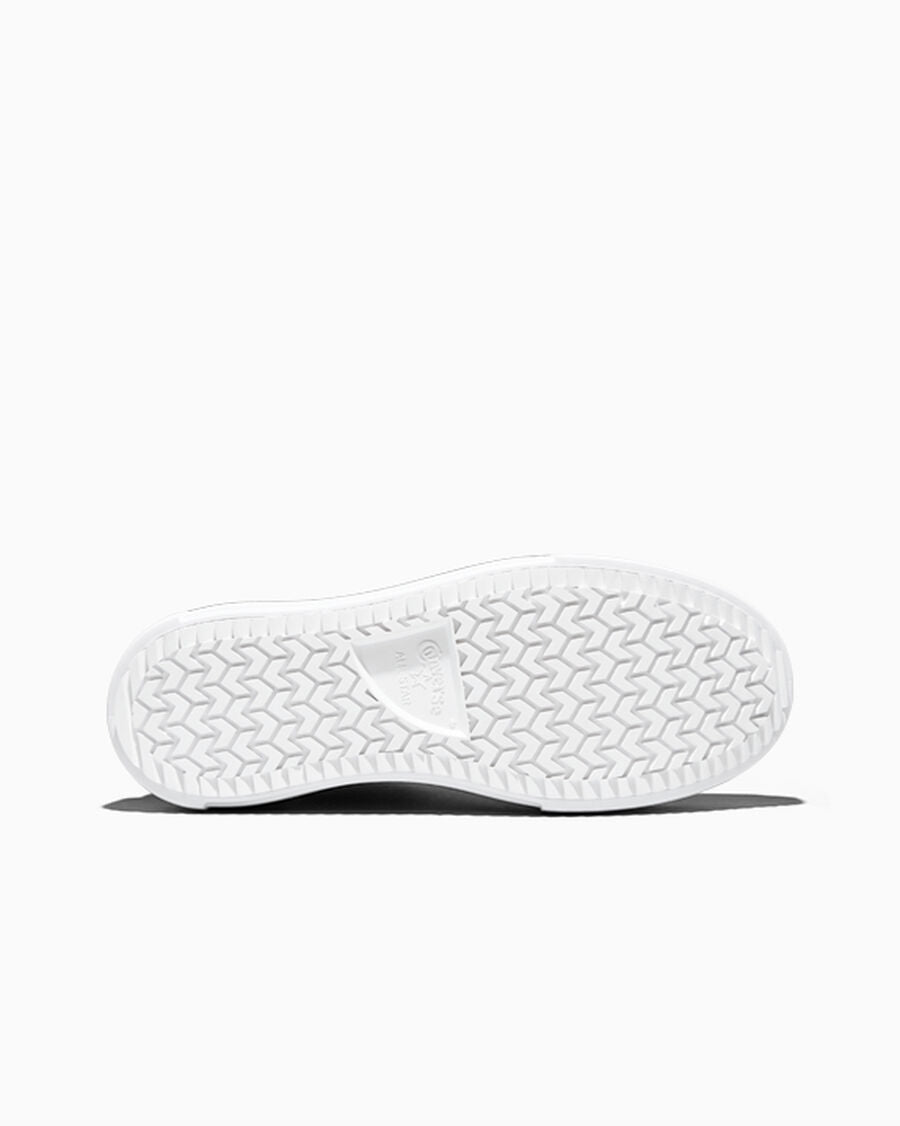 Double-Stack Canvas Platform High Top Sneaker - Black/White/Black