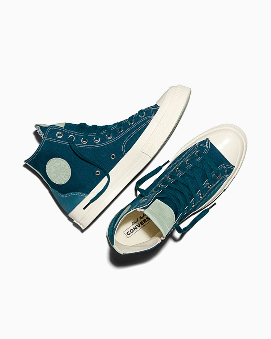 Canvas And Suede High-Top Sneaker - Murky Waters Blue/Egret/Thyme Again Green