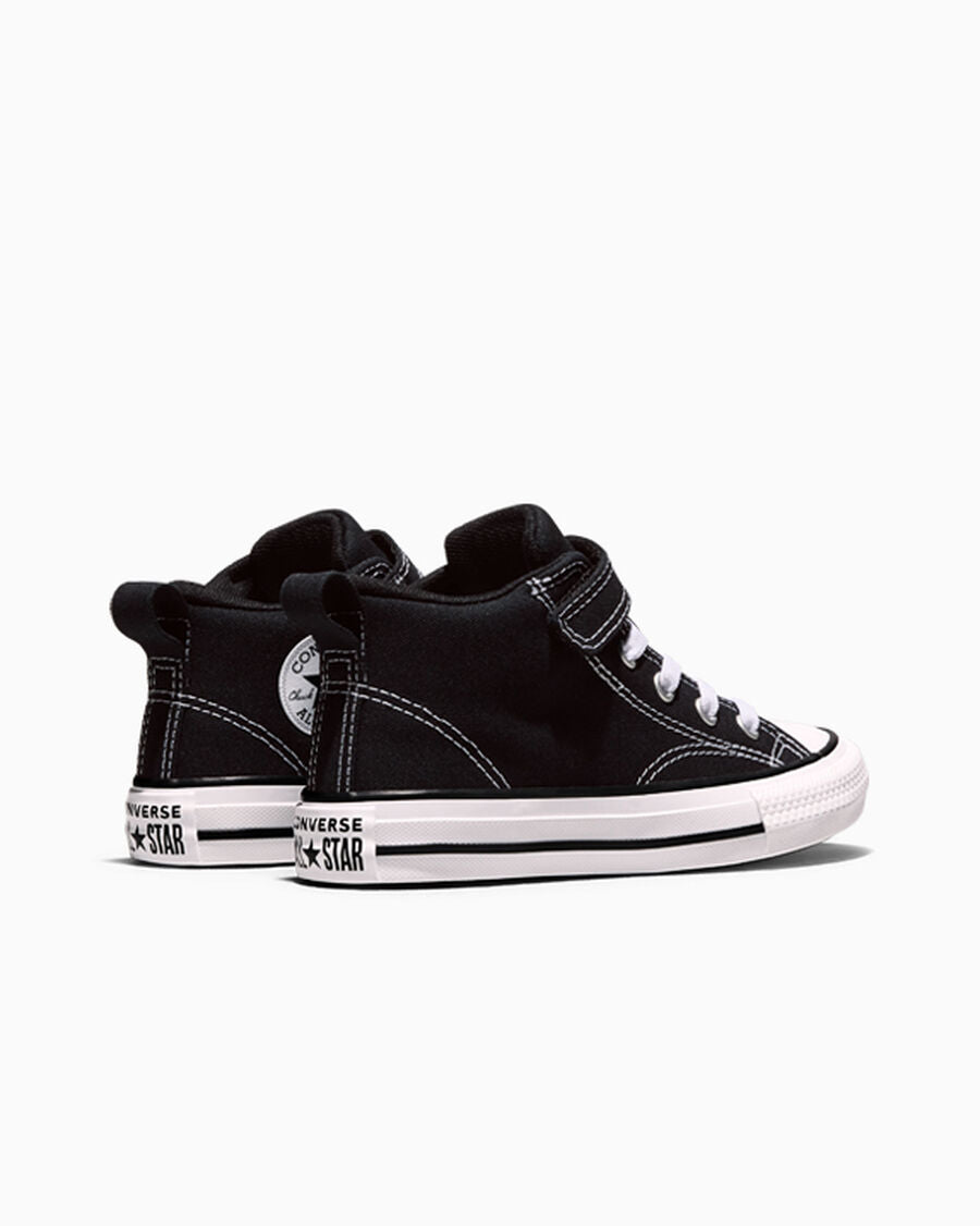 Canvas Easy-On Mid-Top Sneaker - Black/Black/White