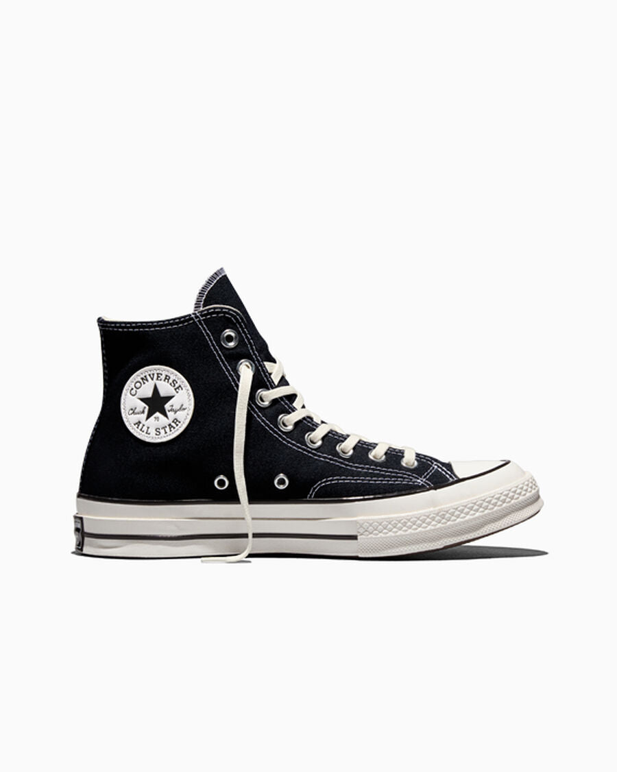 Heavyweight Canvas High Top Sneaker - Black - Black/Black/Egret