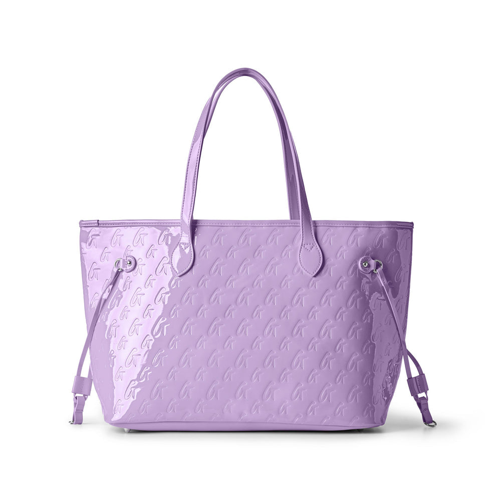Vegan Leather Laptop Tote With Wristlet - Lavender