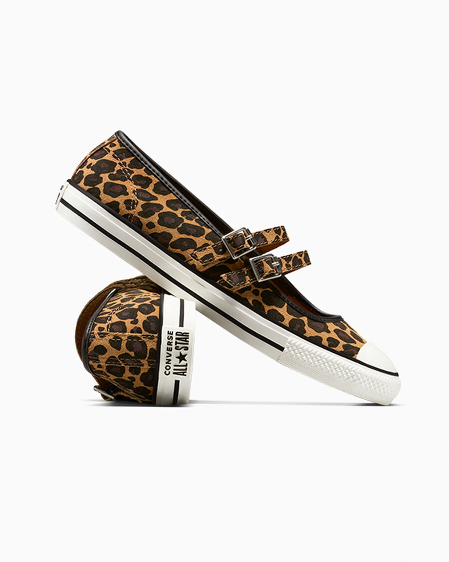Leopard Suede Mary Jane Low Top Shoe