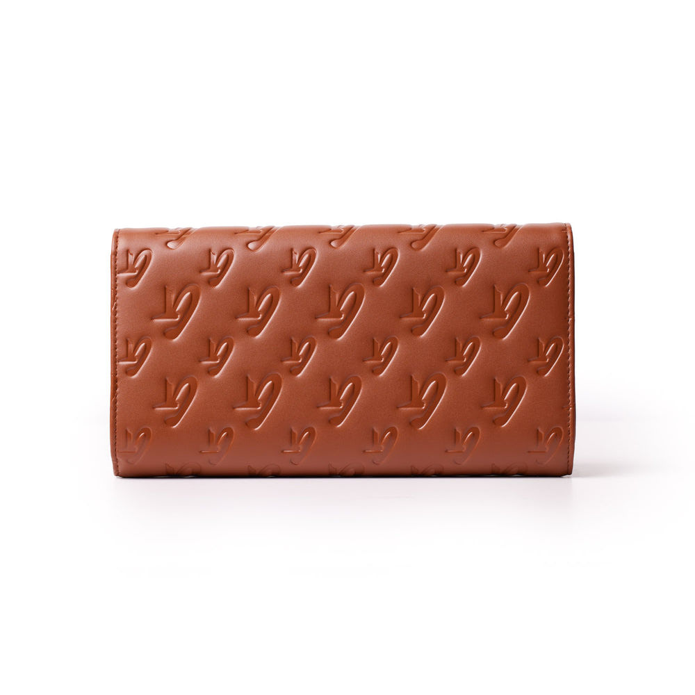 Vegan Leather Travel Wallet - Brown