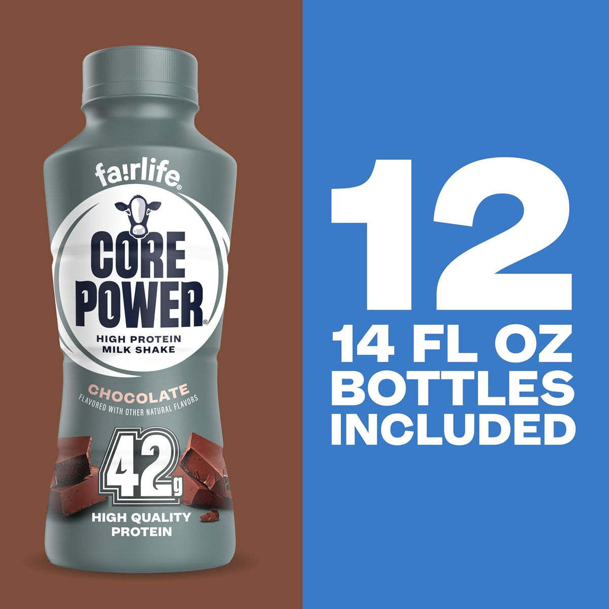 Chocolate High-Protein Milk Shake, 14 oz, 12 Pack