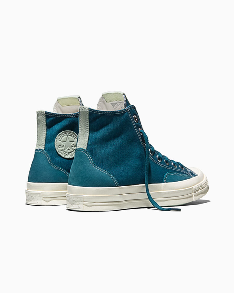 Canvas And Suede High-Top Sneaker - Murky Waters Blue/Egret/Thyme Again Green