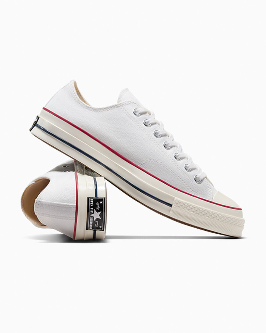 Heavyweight Canvas Low Top Sneaker - Black - White/Garnet/Egret
