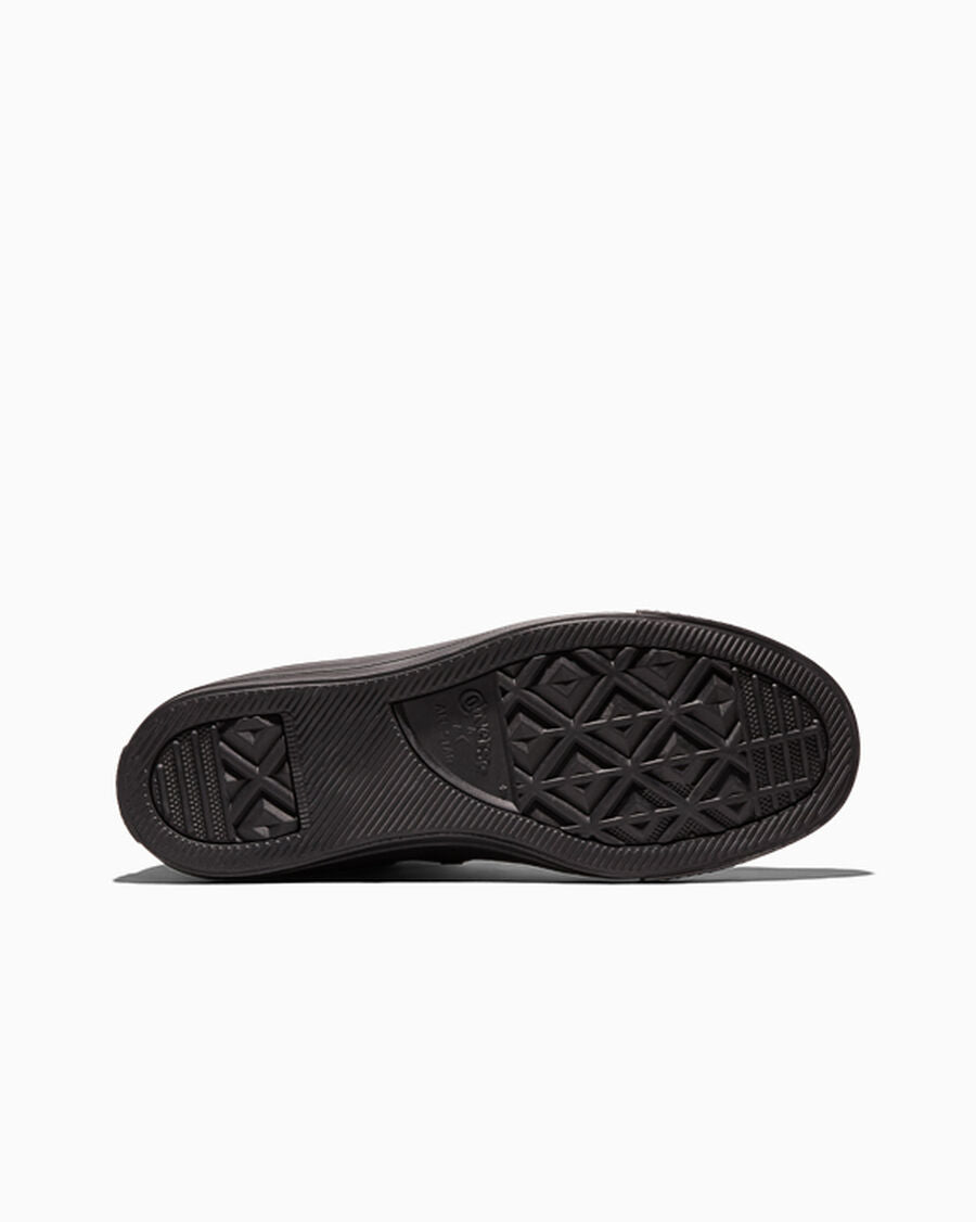 Leather High Top Sneaker - Black - Black Mono
