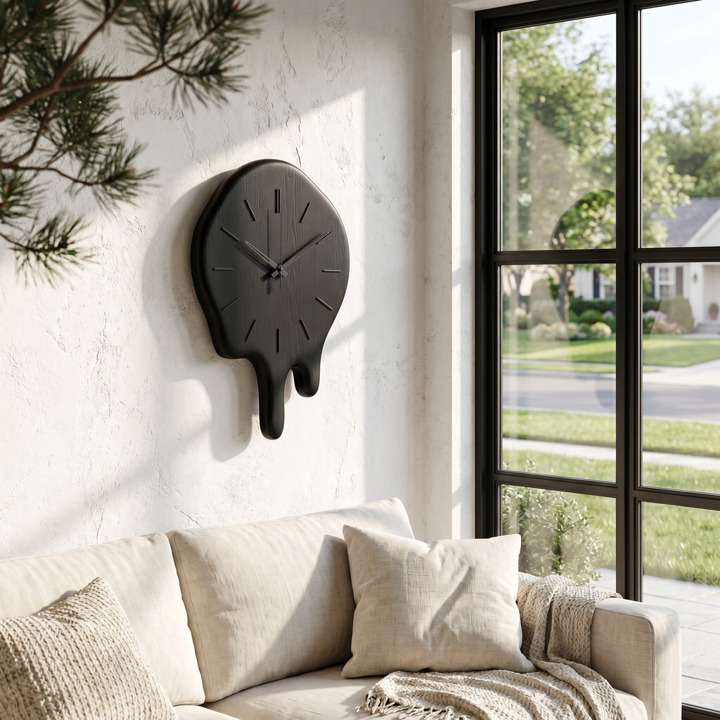 Handcrafted Wood Wall Clock with Live Edge Tree Slice Design for Living Room - view 4
