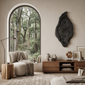 Rustic Wall Clock with Live Edge Design, Handcrafted Organic Solid Wood Silent Round - view 4