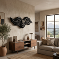 Organic Wood Wall Clock with Wave Sculpture for Living Interior - view 4
