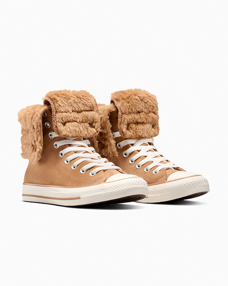 Women's Suede Fold-Over High-Top Boot