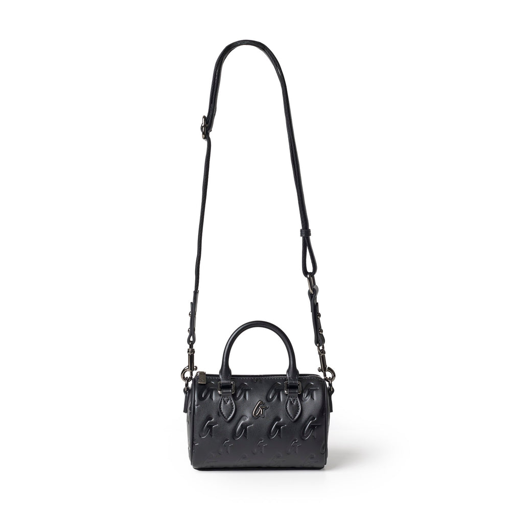 Nano Vegan Leather Boston Bag - Black