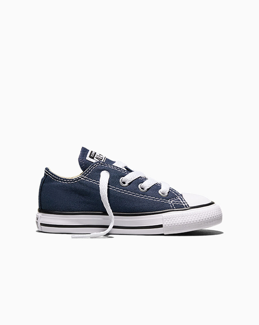 Canvas Low Top Sneaker - Black - Navy