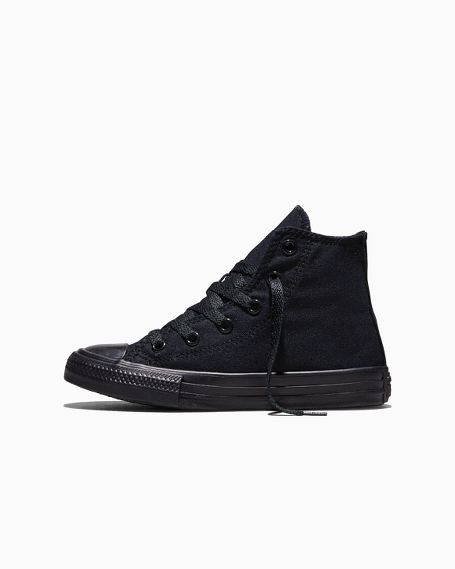 Kids Canvas High-Top Sneaker - Multiple Colors - Black Monochrome