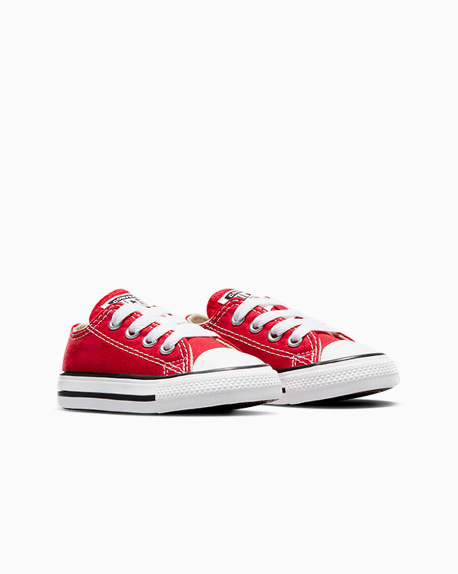 Canvas Low Top Sneaker - Black - Red