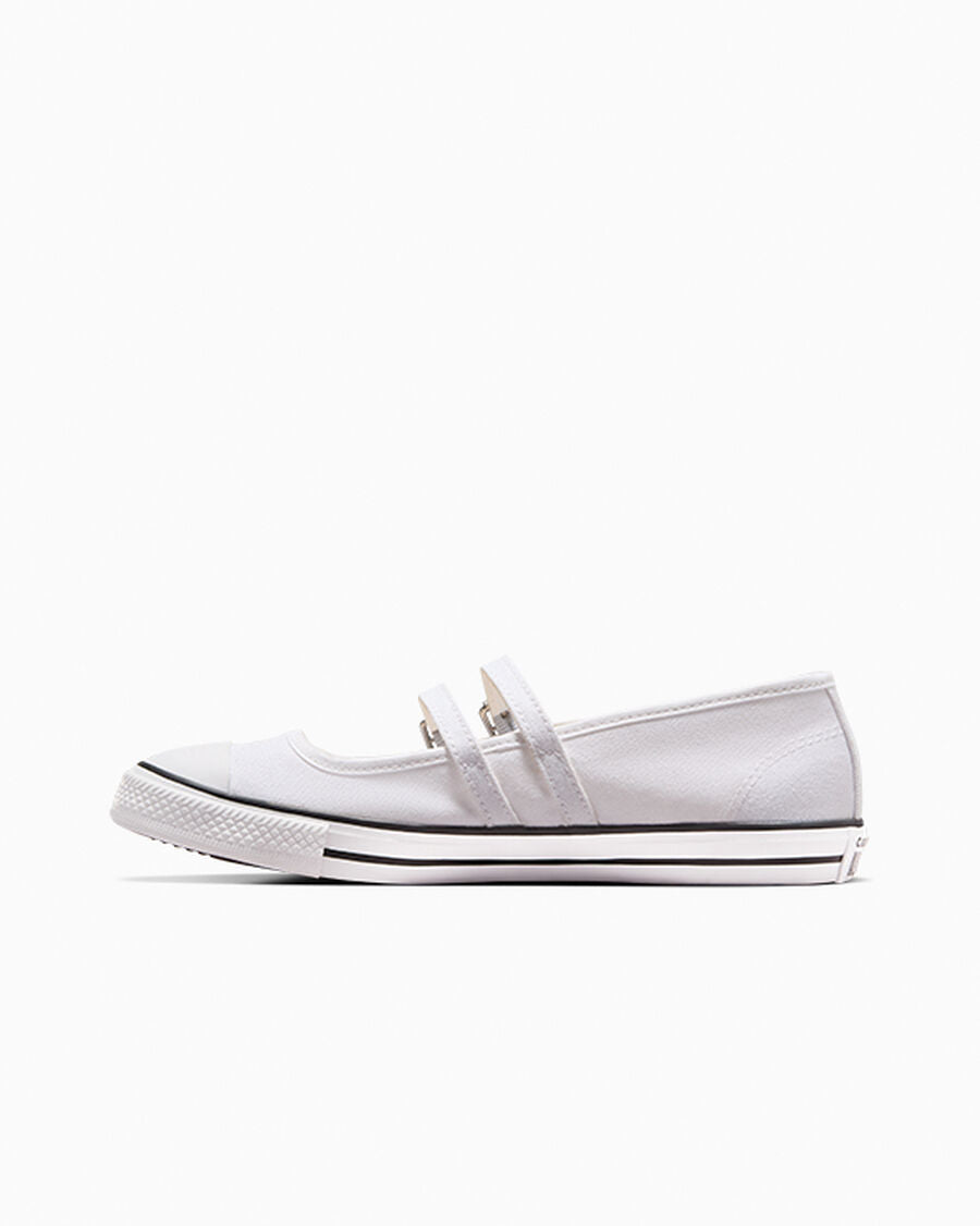 Canvas Mary Jane Low Top Shoe - White - White/Egret/White
