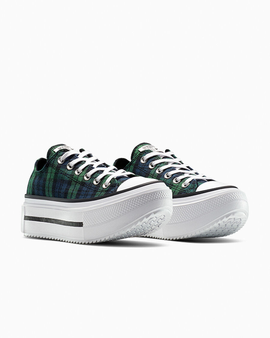 Canvas Platform Low Top Sneaker - Plaid