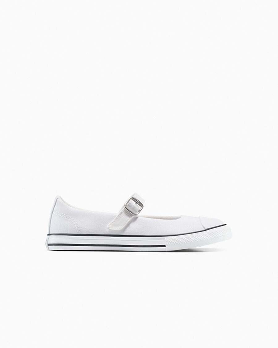 Canvas Mary Jane Sneaker - White/Black/White
